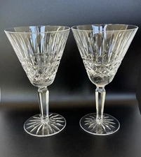 A Pair of Waterford Crystal Maeve 6 1/2" Claret Wine Glass Gothic Mark Ireland