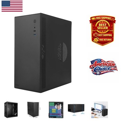 Air-Cooled Mini ITX Desktop Case with USB Ports & Sturdy Build - Black