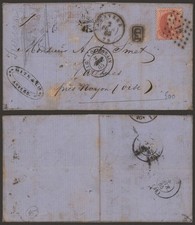 Belgium 1865 - Cover Antwerp to France J323