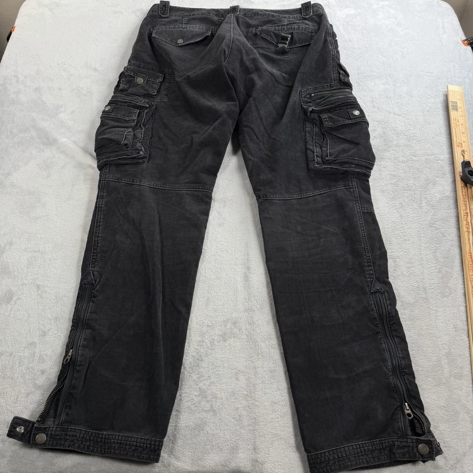 Pantalones cargo Polo Ralph Lauren 36x34 paracaidista militar negro gris holgados de colección Foto 2 de 4