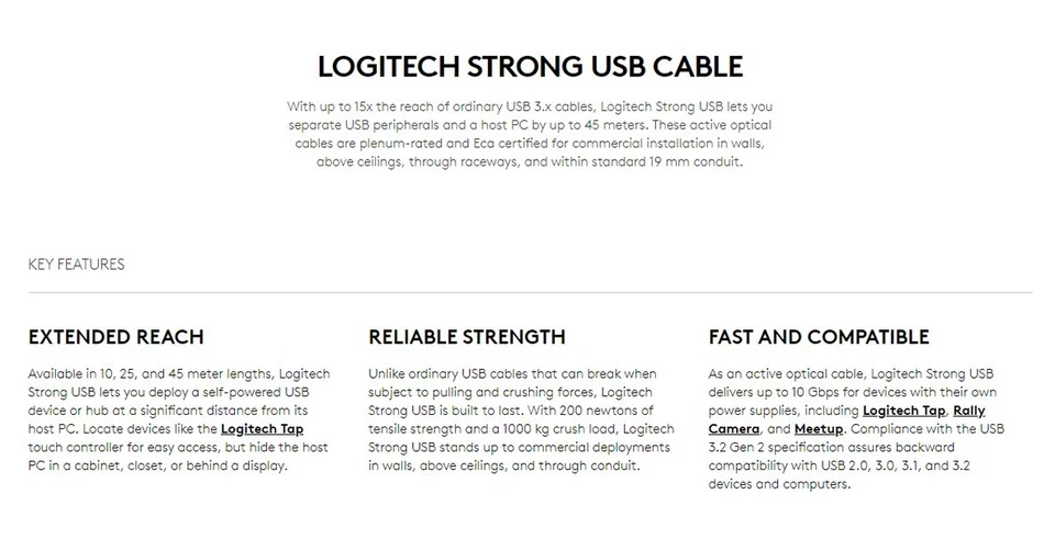 Brand New - Logitech 10M STRONG USB to USB-C 3.1 Cable - Fast Shipping - Image 3 of 3