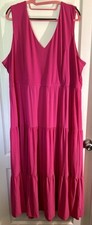 Emma & Michele Women's Plus Size 3XL Sleeveless Fuchsia Dress w/ Adjustable Ties