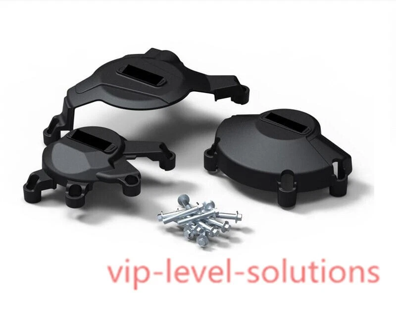 3x Cubierta protectora de motor negra mate para Honda CBR600RR 2007-2023 Foto 3 de 4