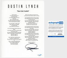 'Dustin Lynch' Country Star Signed Lyric Sheet 'Stars Like Confetti' ACOA