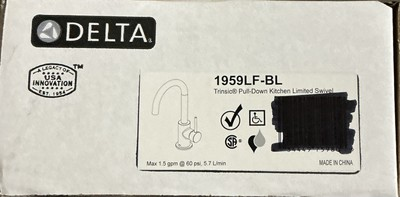#ad Delta Trinsic Pull Down Kitchen Limited Swivel Faucet Matte Black 1959LF BL $129.99