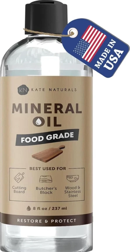 Mineral Oil 8fl oz, Pure & Undiluted for Cutting boards, Butcher Blocks, Wood