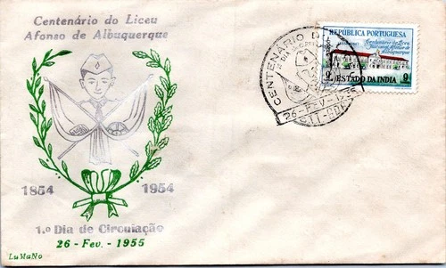 Portuguese India 1955 Scholl Afonso de Albuquerque special FDC