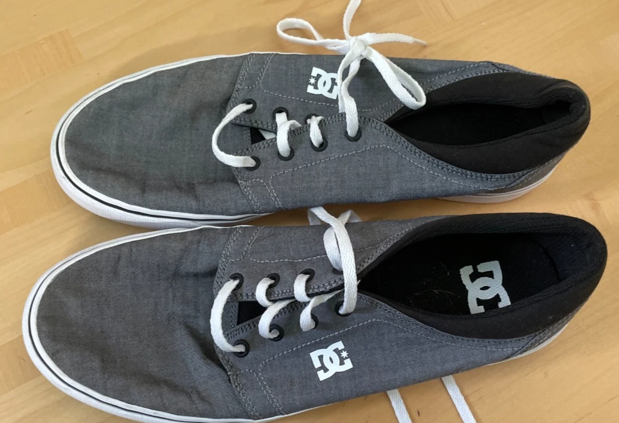 DC MENS CANVAS SNEAKERS PUMPS GREY TRASE TX SE UK9 SAN12
