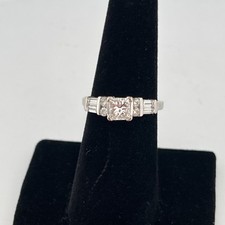 Princess Cut Diamond Engagement Ring VS1 H White Gold 14k