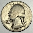 1942 D Washington 90% Silver Quarter Circulated Condition 25c US Coin - 2712