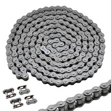 50 Roller Chain, 10 Feet Carbon Steel Chain with 4 Free Connecting Links