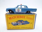 VINTAGE MATCHBOX LESNEY No.55b FORD FAIRLANE POLICE CAR IN ORIGINAL BOX 1963