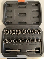 Impact Bolt Extractor and Nut Remover Set Stripped Extraction Socket Tool