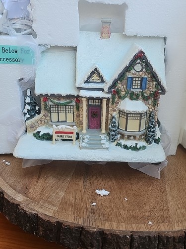 BRADFOR EXCHANGE Christmas Hawthorne FABRIC STORE of the Memories Village - Picture 7 of 21
