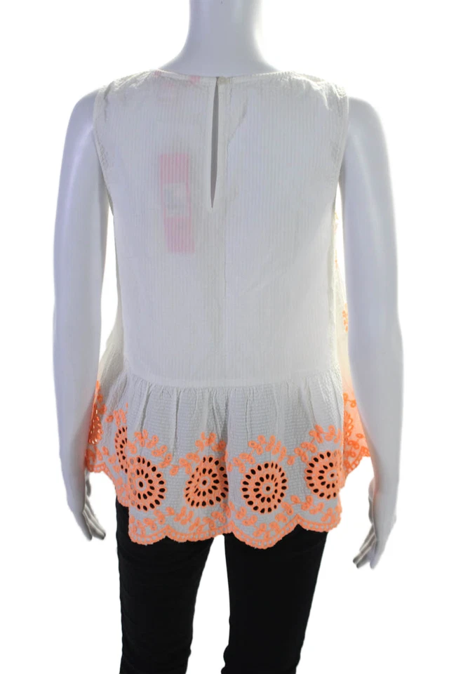 Lilly Pulitzer Niñas Algodón Bordado Estampado Floral Encaje Dobladillo Blanco Talla XS Foto 3 de 4