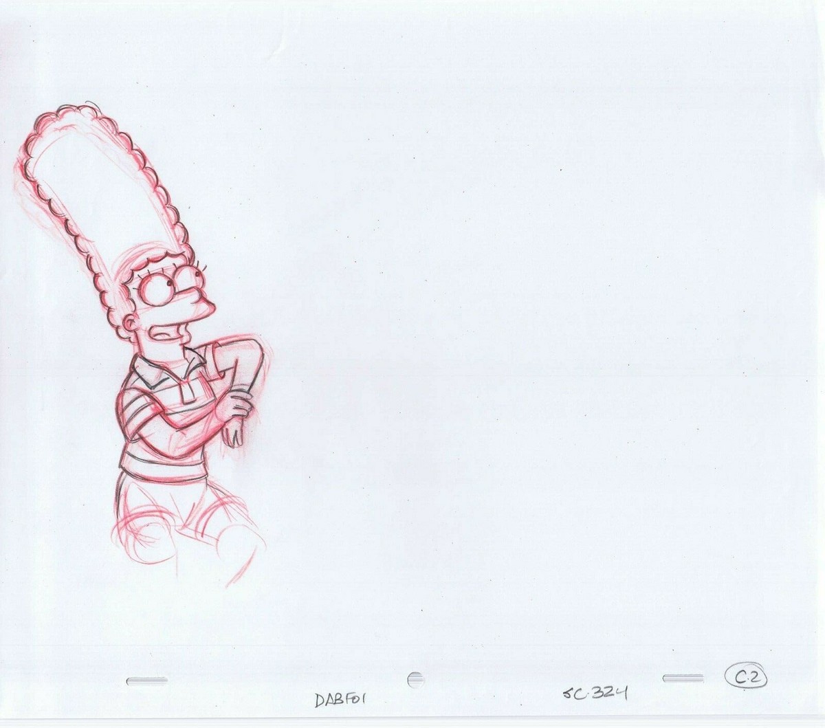 Simpsons Marge Original Art Animation Production Pencils