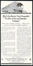 1916 electric truck art General Vehicle Company vintage print ad