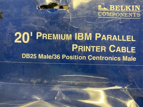 BELKIN 20’ IBM DB25 PREMIUM IBM PARALLEL PRINTER CABLE (Brand New!) - Picture 2 of 6