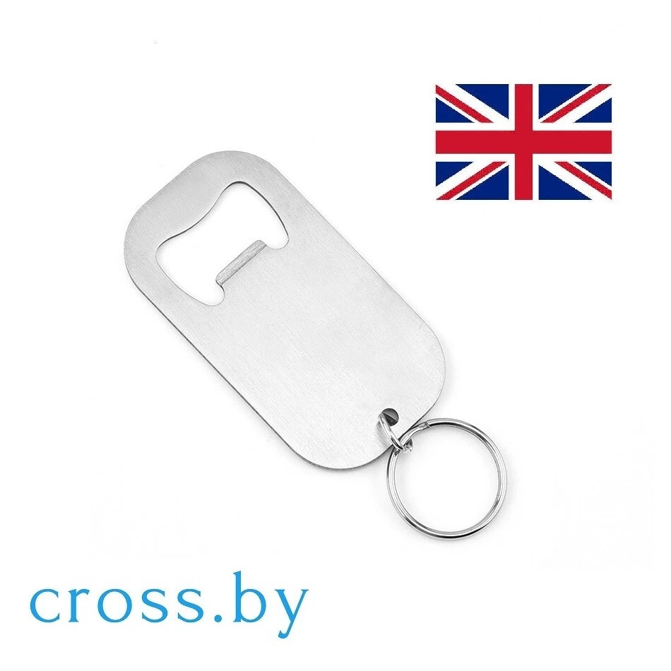 Stainless Steel Bottle Opener Heavy Duty Bar Pub Key Ring Chain