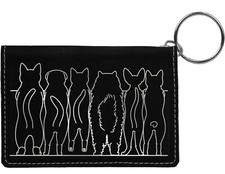 Cat Tails Laser Engraved Leatherette Keychain Wallet