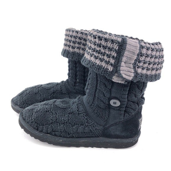 UGG Australia 1000464 Leland Womens Size 10 Black Gray Cable