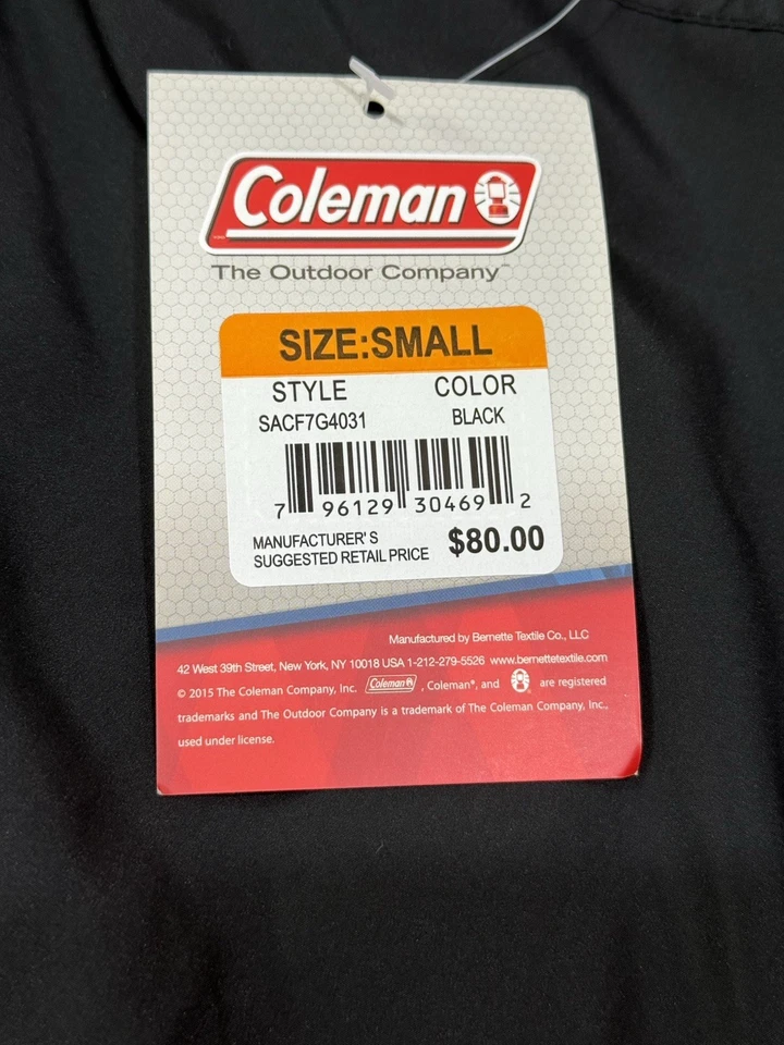 Coleman Hombres S Pequeño Acolchado Exterior Chaleco Cordobés Cremallera Frontal Poliéster Negro Foto 3 de 4