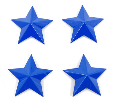 MSA Gloss Blue Wheel Center Hub Cap 1-3/4''OD 1/4''H Bolt-On Closed-End STAR-BLUE