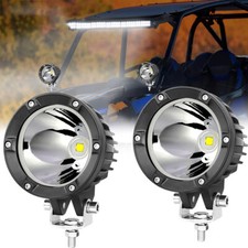 2x 4"Round LED Driving Spot Lights Pods Headlight Offroad For Can-Am Maverick X3