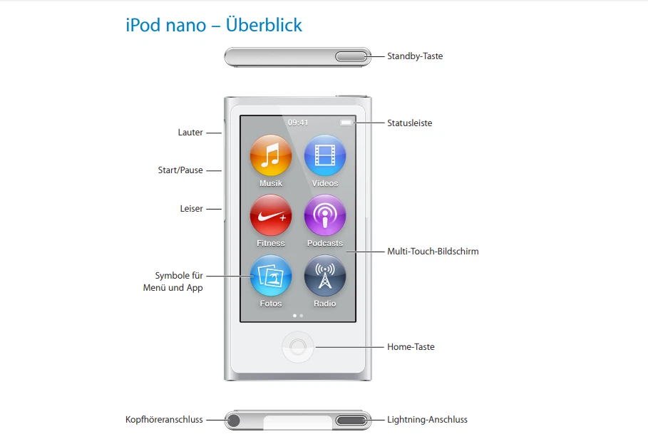 Neu Apple iPod Nano 7. Generation 7G Silber & Silver 16GB - 6 Monate Garantie