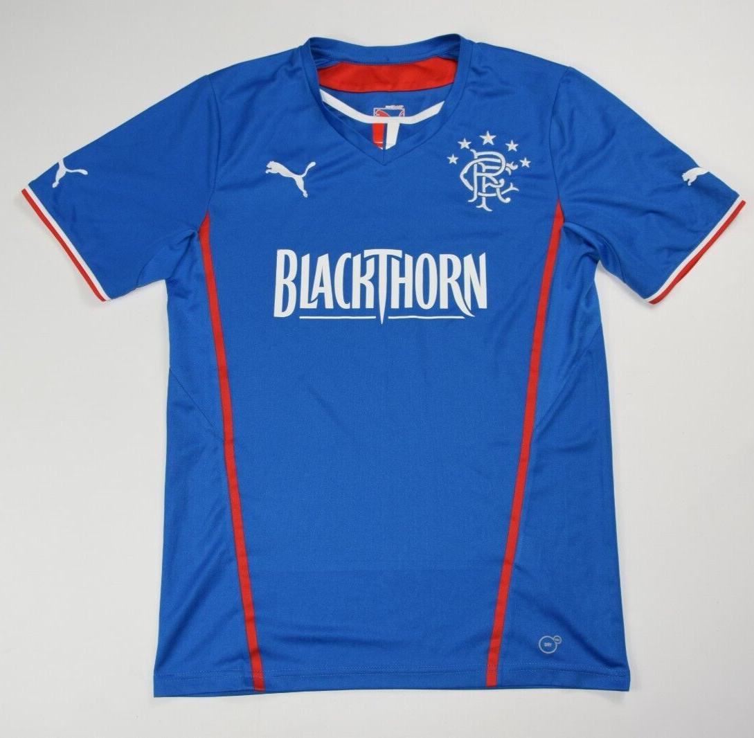 Glasgow Rangers puma jersey blue shirt blackthorn red s. M medium Men 13/14  | eBay