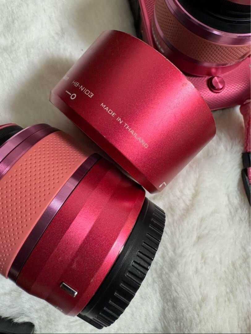 Nikon 1 J2 Pink Mirrorless Digital Camera 10.1MP 30-110mm VR