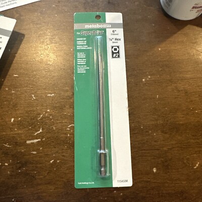 Metabo HPT SuperDrive Driver Bit 6'' L x 1/4'' Hex 115450M For W6V4SD2 W6V4SD2M