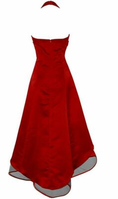 pacificplex formal dresses PacificPlex Satin Halter Junior Dress, Red, Small