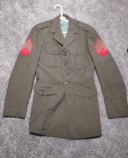 Marines USMC Green Military Sz 38L Mens Dress Service Wool Uniform Jacket