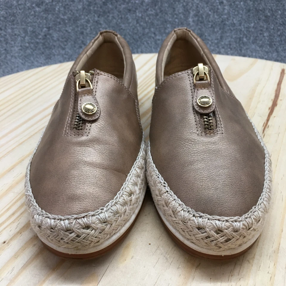 Zapatos Anne Klein para mujer 7 M Jax alpargata marrón cómodo punta redonda parte superior baja cremallera Foto 4 de 4