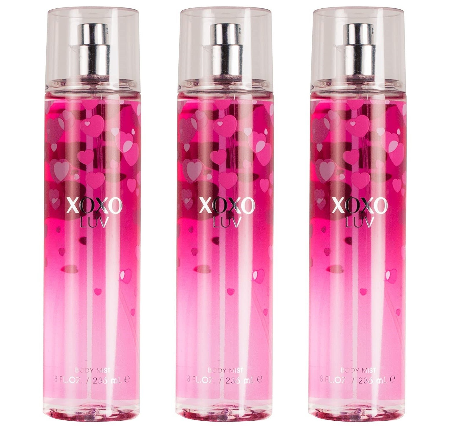 *PACK OF 3* XOXO LUV LOVE Fragrance Body Mist Spray for Women 8 oz 236 ml NEW