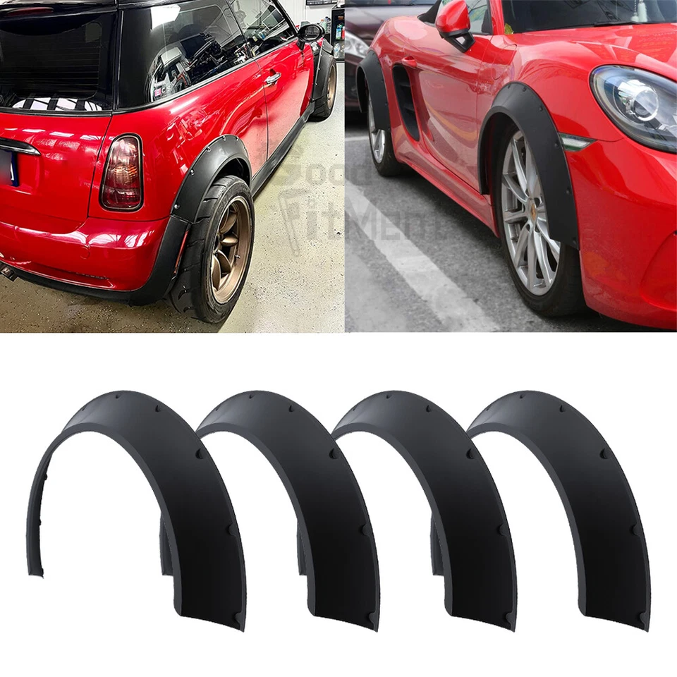 Cubierta de arco de rueda flexible extra ancha con llamaradas para guardabarros de coche 4 piezas para Mini Cooper S Foto 2 de 4