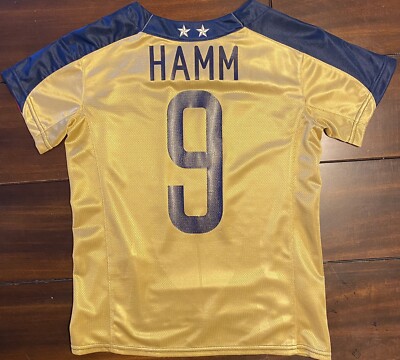 Rare Vintage Nike USA USWNT Mia Hamm Gold Futbol Soccer Jersey