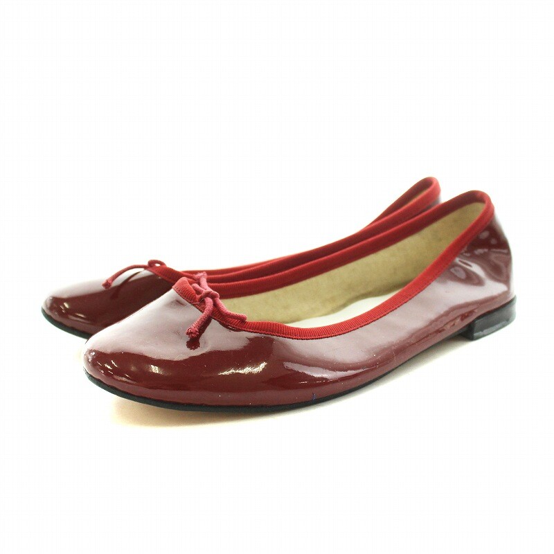 Women 5.5US Repetto Ballet Shoes Ribbon Enamel 36 Red /An36 Of 