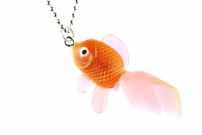 Fisch Koi Kette Halskette Miniblings 80cm Kampffisch Fischkette Goldfisch orange - Bild 1 von 4