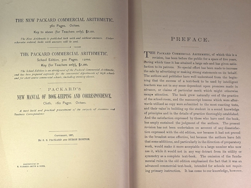 VTG 1897 CAPITAL CITY COLLEGE DES MOINES IOWA COMMERCIAL ARITHMETIC BOOK PACKARD - Picture 13 of 18