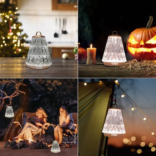 2 Pack Crystal Table Lamp LED Touch Bedside Table LampUSB Rechargeable Table ... - Picture 5 of 9