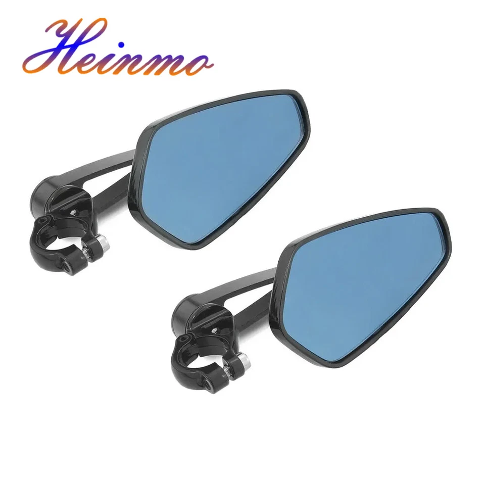 Motorcycle Universal 7/8" Handle Bar End Rearview Side Mirrors For Honda Suzuki - Imagem 2 de 4