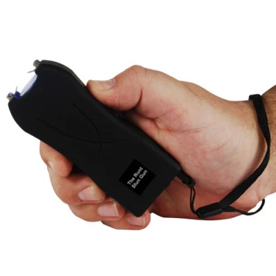 SAFETY TECHNOLOGY 80 Mil Volt Runt Black Flashlight Stun Gun Self Defense Hiking Camping w case