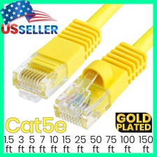 Jaune Cat5e Câble Ethernet Cat5 Internet par correspondance LAN Fil réseau LOT