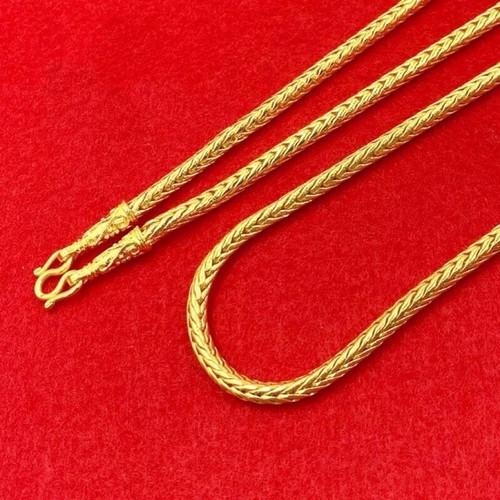 Collar Se5 Oro Tailandés 24k Sólido Cadena Amarilla Colgante 24" Peso 2 Baht Dragón - Imagen 6 de 6