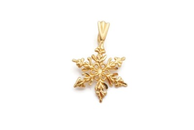 14k Yellow Gold Snowflake Pendant