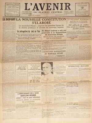 Zeitung - Die Zukunft Nr. 17.381 - 1940 Die neue Verfassung wird ausgearbeitet