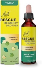 BACH RESCUE REMEDY DROPPER 20ml - MINT & APPLE NATURAL ANXIETY RELIEF  (459)
