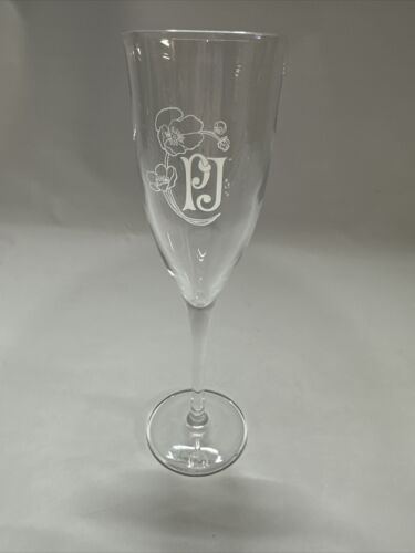PERRIER JOUET Champagne Flute Toast Glass Èpernay France White Label Front - Picture 1 of 5